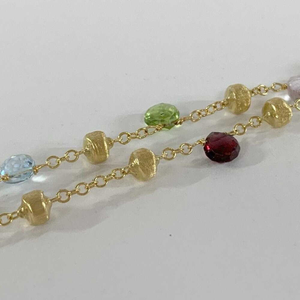 Marco Bicego Paradise 18K 2 Strand Bracelet 6.75-7.5" Multi-Gemstone 10g - Picture 8 of 13